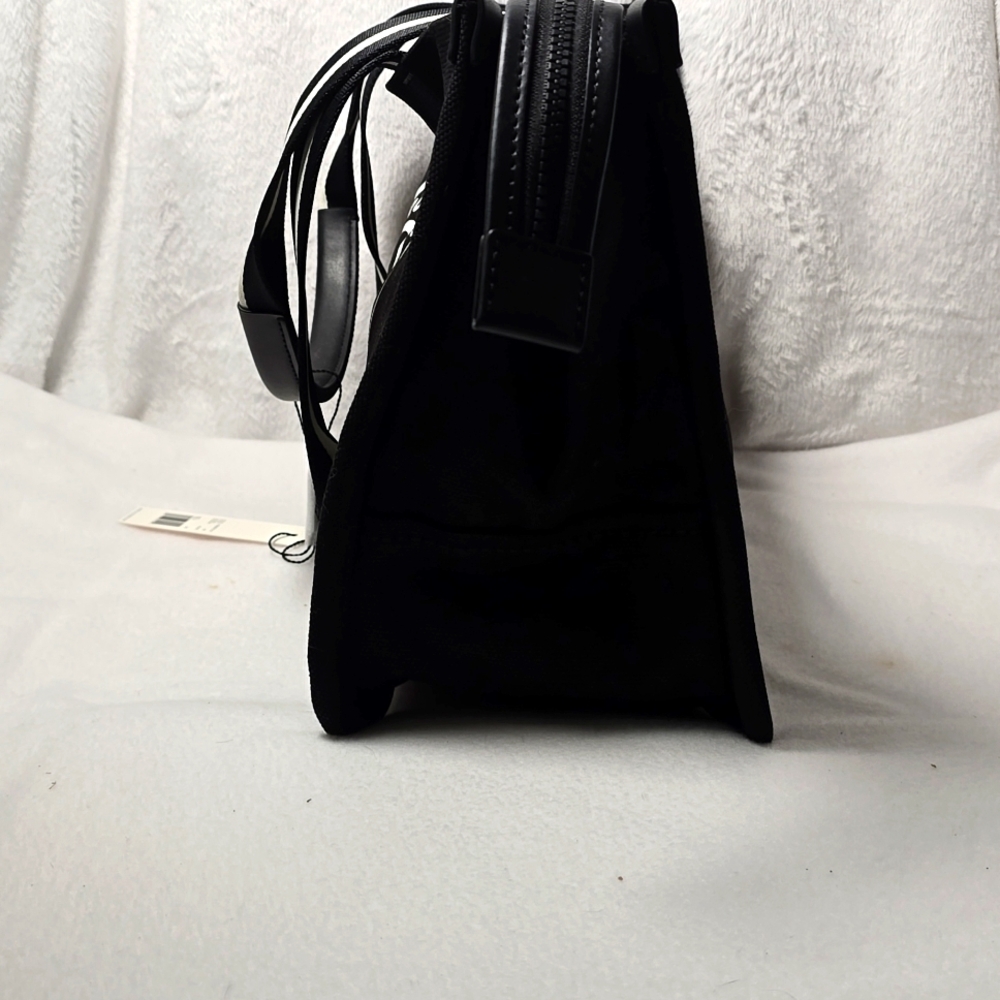 Marc Jacobs Signet Medium Black Canvas Shoulder Convertible Tote Bag NWT - Picture 4 of 8
